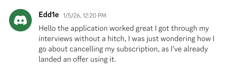 Discord testimonial