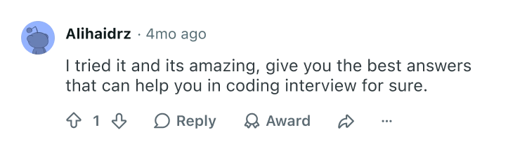 Reddit testimonial
