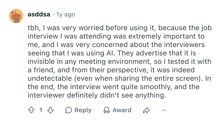 Reddit testimonial