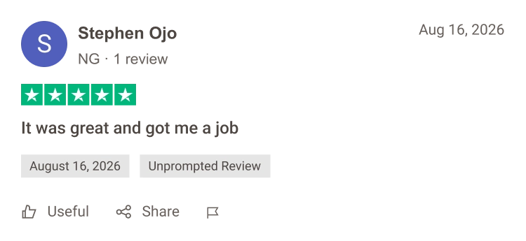 Trustpilot testimonial
