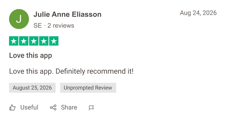 Trustpilot testimonial