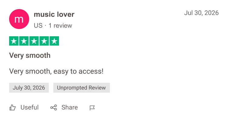 Trustpilot testimonial